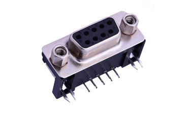 9 PIN D-SUB সকেট 90 ডিগ্রি 250V নামমাত্র ভোল্টেজ সিগন্যাল ইন্টারফেসের জন্য PBT উপাদান