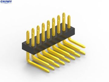 পুরুষ পিন পিসিবি হেডার সংযোগকারী 1.0mm পিচ PA6T কালো প্লাস্টিক ডান কোণ