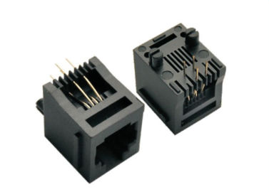 প্লাস্টিকের BMS RJ11 ডান কোণ সব PBT&amp;Pa66 6P6C PCB সকেট