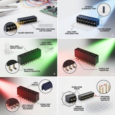 উচ্চ তাপমাত্রা PA9T 2.0MM পিচ ডুয়াল রো ফিমেল হেডার কানেক্টর গোল্ড ফ্ল্যাশ 04P-60P PCB সকেট